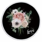 Serviette de plage ronde bouquet de fleurs