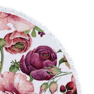 Serviette de plage ronde pivoine