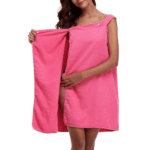 Pareo de bain éponge en microfibre rose foncé