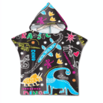 Serviette de plage pour enfant dinosaure noir