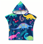 Serviette de plage pour enfant dinosaure bleu marine