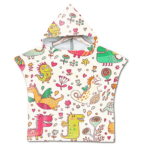 Serviette de plage pour enfant dinosaure dessin