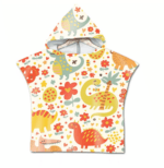 Serviette de plage pour enfant dinosaure orange