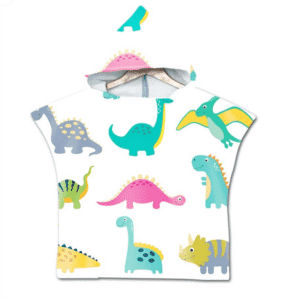 Serviette de plage pour enfant dinosaure blanc