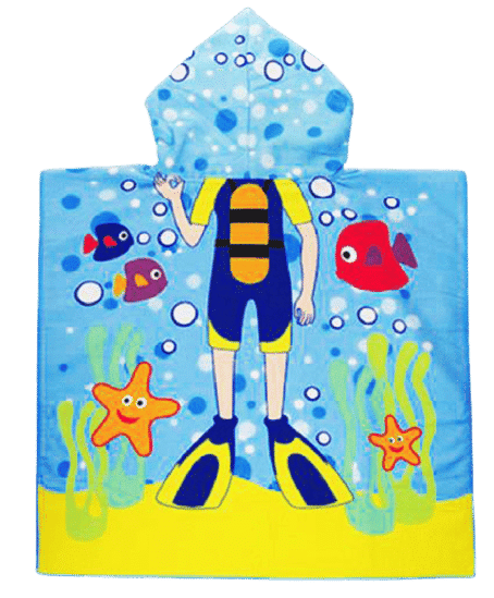 Serviette de plage pour enfant plongeur face
