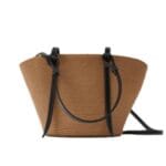 Panier de plage en paille chic marron