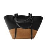 Panier de plage en paille chic noir