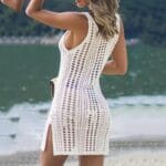 Robe de plage ajourée en maille 3