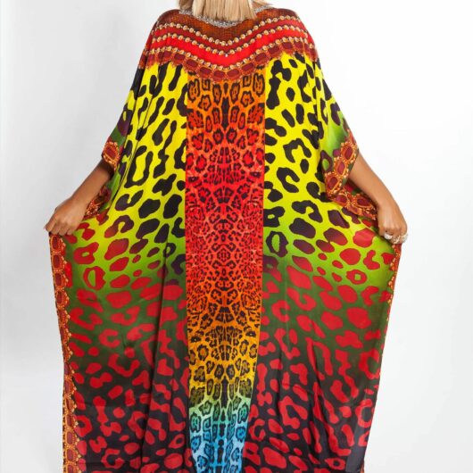 Robe paréo africain avec imprimé coloré dos