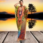 Robe paréo africain avec imprimé coloré produit