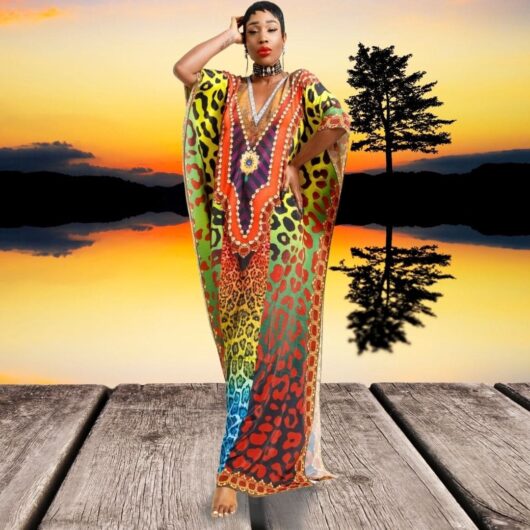 Robe paréo africain avec imprimé coloré produit