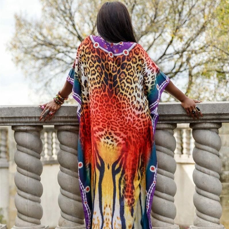 Robe paréo africain avec imprimé léopard dos 3