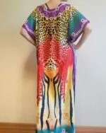 Robe paréo africain avec imprimé léopard dos