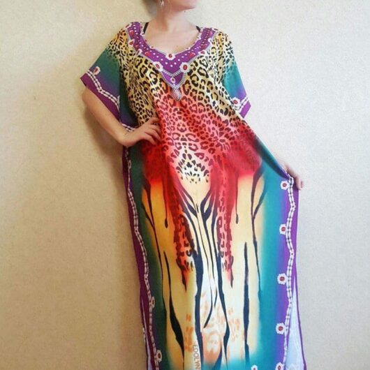 Robe paréo africain avec imprimé léopard