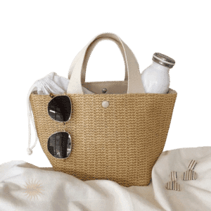 SAC DE PLAGE EN PAILLE STYLE PANIER