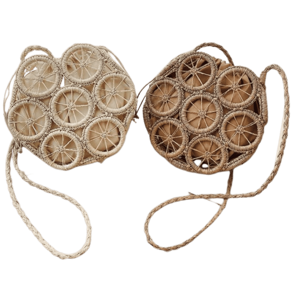 Sac de plage en paille et rotin produit