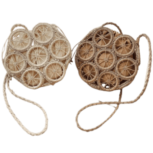 Sac de plage en paille et rotin produit