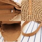 Sac de plage en paille fourre-tout detail