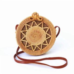 Sac de plage en paille style bohème Etoile