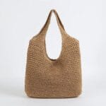 Sac de plage en rotin marron