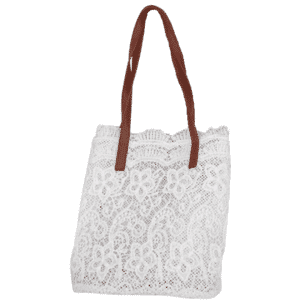 Sac de plage pour femme en dentelle blanc