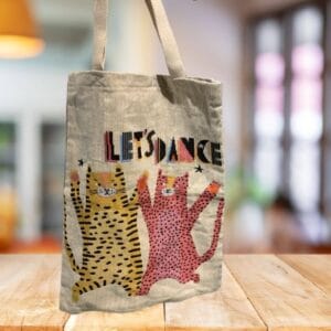 Sac de plage pour femme pliable en toile Chats