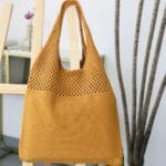 Sac de plage type besace jaune