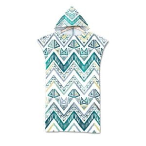 Serviette de plage à capuche ethnique Bleu