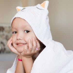 Serviette de plage à capuche pour enfant chat