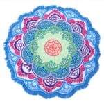 Serviette de plage ronde en forme de mandala bleu rouge produit