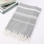 Serviette fouta de plage gris