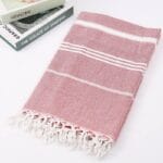 Serviette fouta de plage rouge