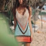 Tunique de plage en maille multicolore 3