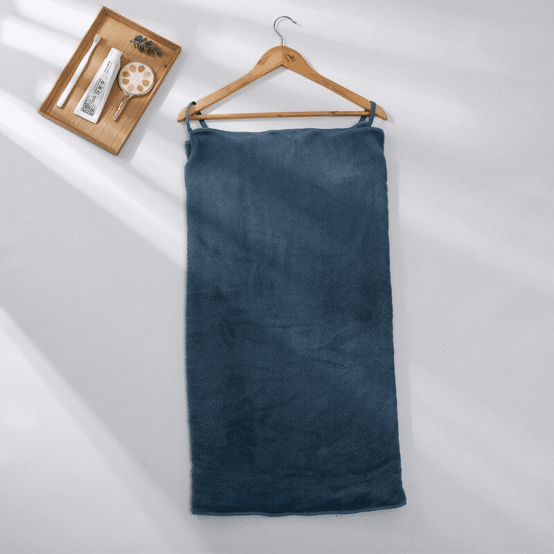 Pareo de bain éponge ultra absorbant bleu marine