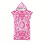 Serviette de plage à capuche mandala rose