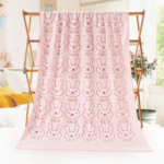 Serviette de plage pour enfant en microfibre rose clair