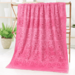 Serviette de plage pour enfant en microfibre rose