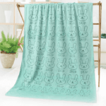 Serviette de plage pour enfant en microfibre vert