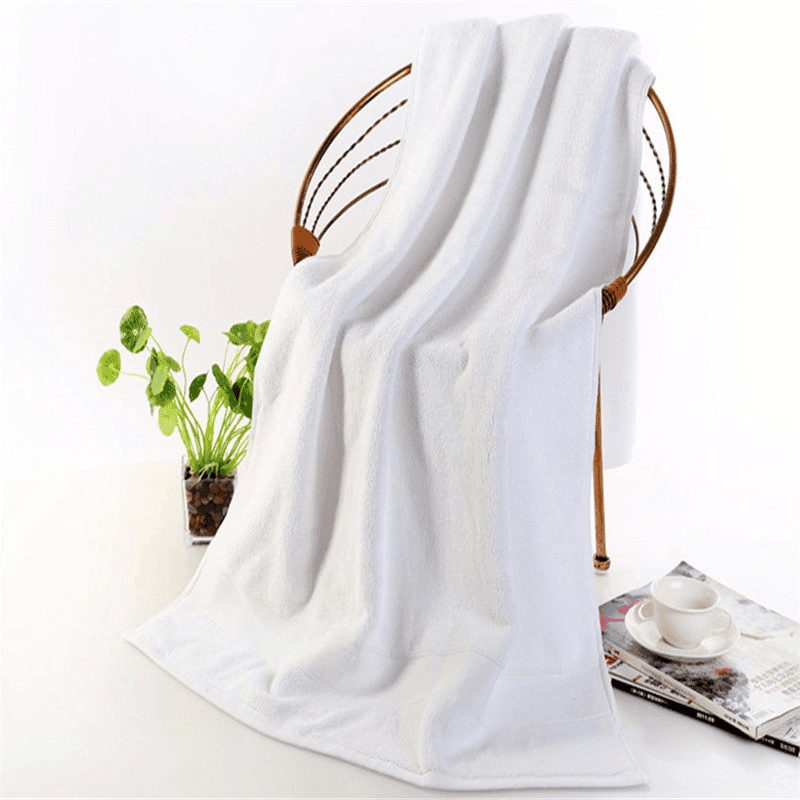 Serviette de plage en coton égyptien blanc