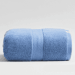 Serviette de plage en coton unie bleu