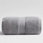 Serviette de plage en coton unie gris foncé