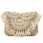 Pochette de plage en paille beige