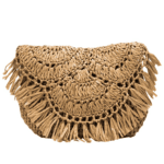 Pochette de plage en paille marron