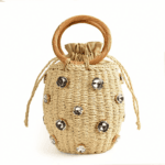 Sac de plage en paille original beige