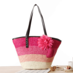 Panier de plage de couleurs rose