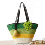 Panier de plage de couleurs vert