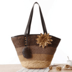 Panier de plage de couleurs marron