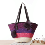 Panier de plage de couleurs violet