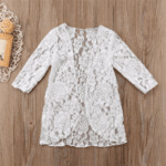 Robe pareo pour enfant en dentelle blanc 2
