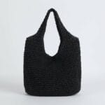 Sac de plage en rotin noir